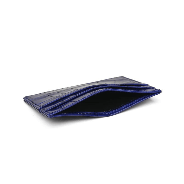 Luxury Leather Card Holder in Crocodile Pattern