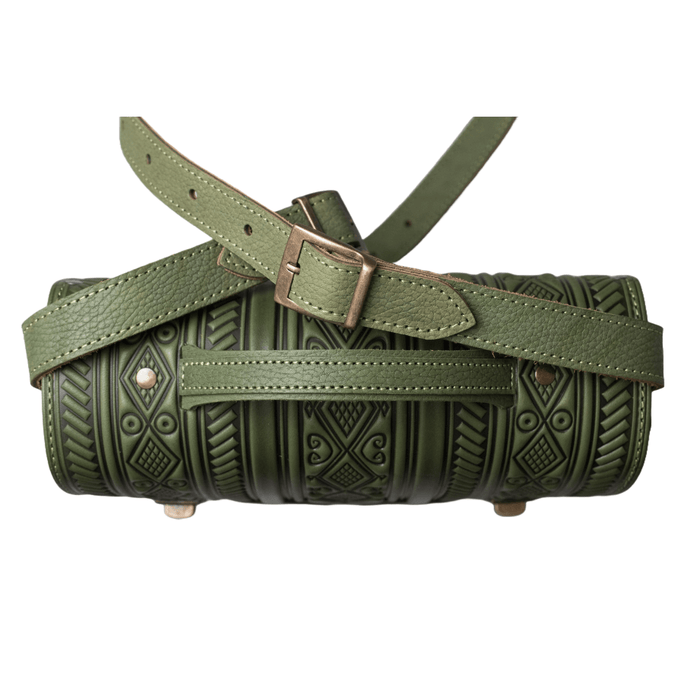 Olive Leather Satchel Genuine & Embossed Crossbody, Briefcase