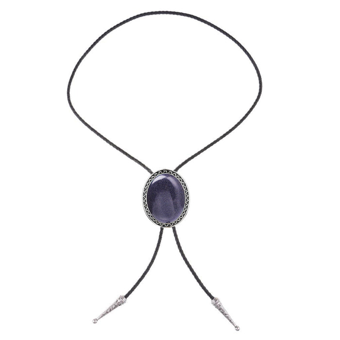 Blue Sandstone Bolo Tie Wedding Tie Necklace Bolo