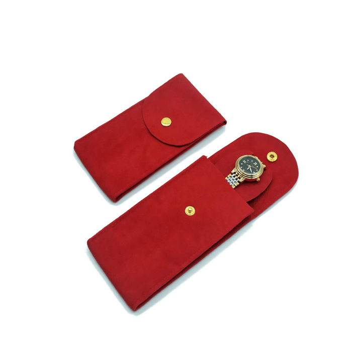 Premium Red Single Slot Fabric Watch Pouch