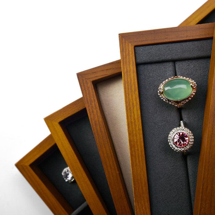 Wood Jewelry Display Showcase Tray Organizer