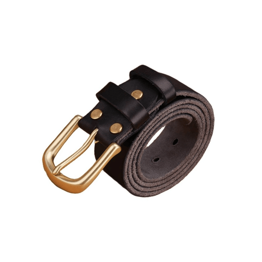Vintage Black and Gold Leather Western Belt For Men