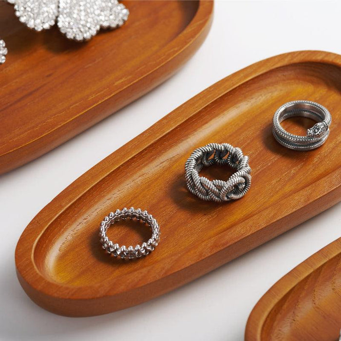 Nordic Natural Wood Jewelry Display Tray Organizer