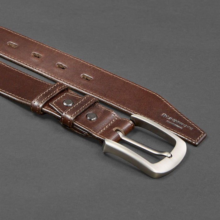 High Quality Handmade Leather Belt with Contrast Thread