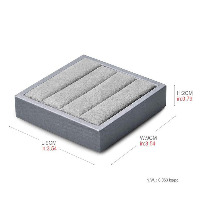 Light Gray Premium Leather Ring Display Stand