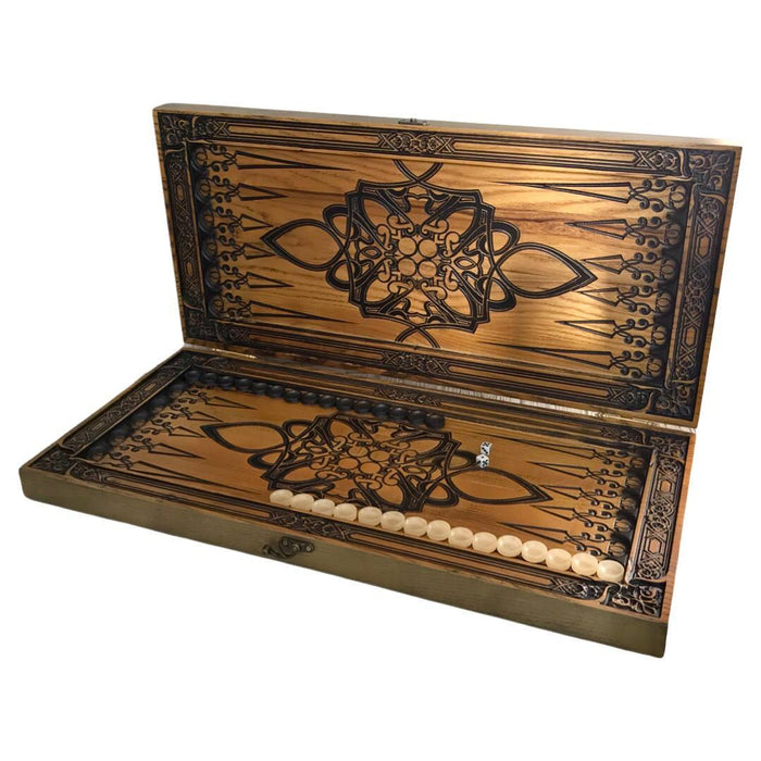 Wooden backgammon "Sailboat", 68×32×8 cm, art. 190148