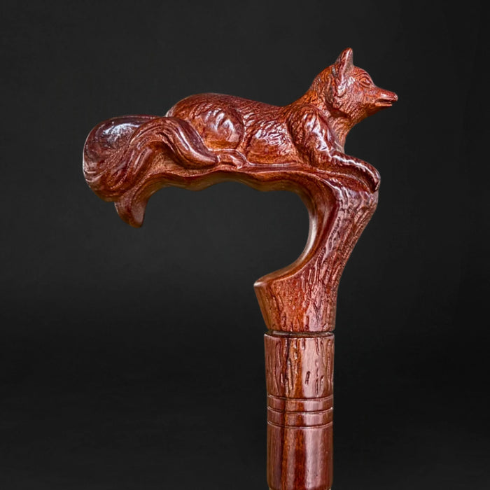 Elegant Comfort Grip Fox Walking Cane, Ergonomic, Artistic