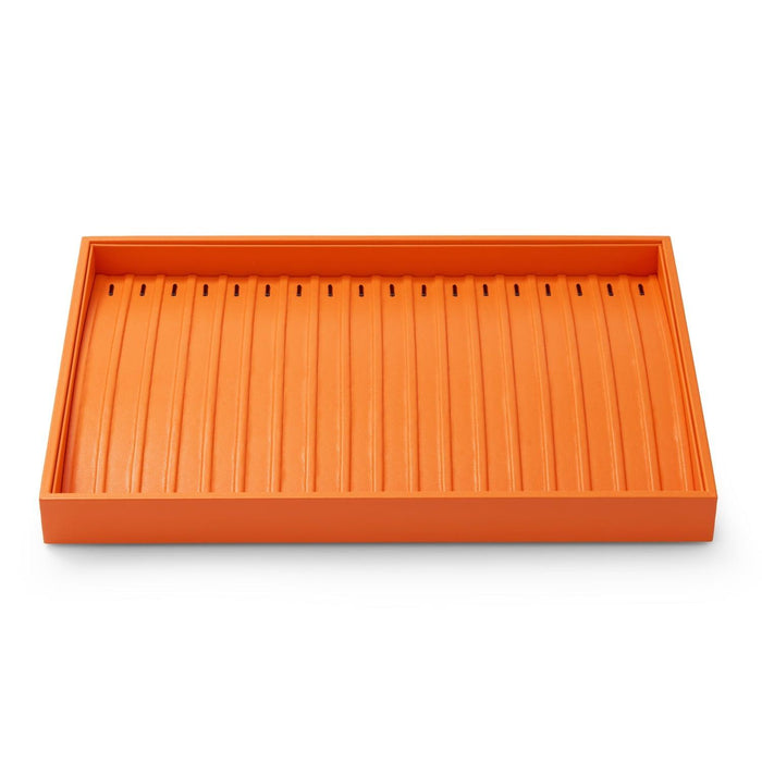 Orange Stackable PU Leather Jewelry Display Tray
