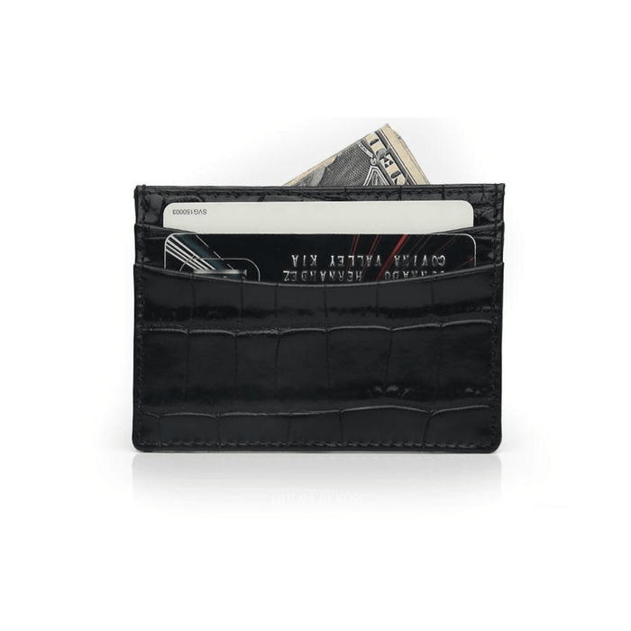 Luxury Card Holder in Italian Crocodile Leather
