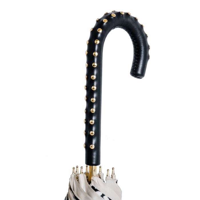 White Zebra Leather Glamour Umbrella Fashionable