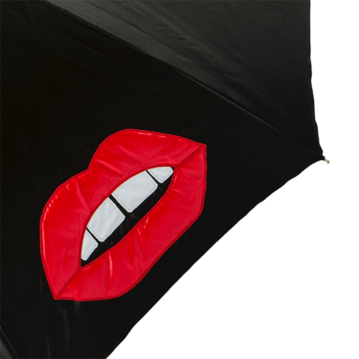 Unique Red Mouth Black Double Cloth Umbrella for Her