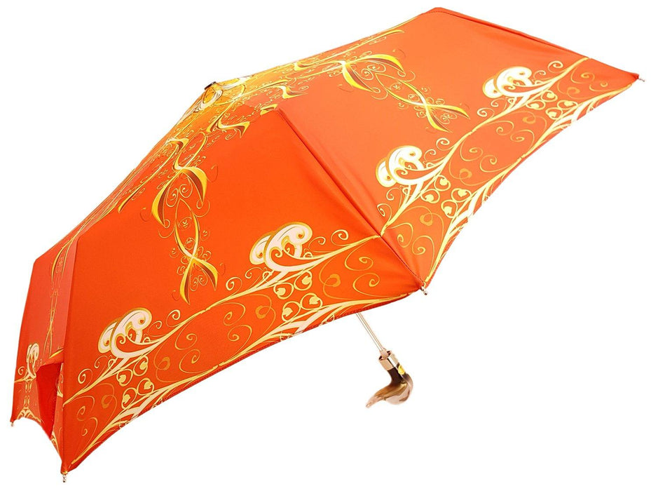 Orange Abstract Design Women's Folding Umbrella