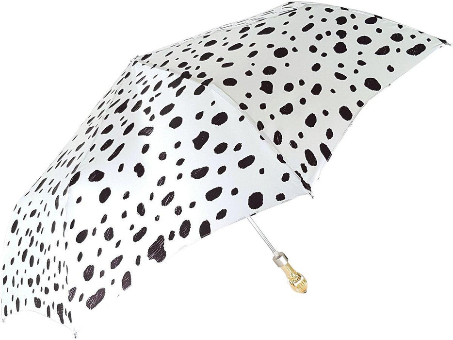 White Elegant Spotted Woman's Folding Umbrella