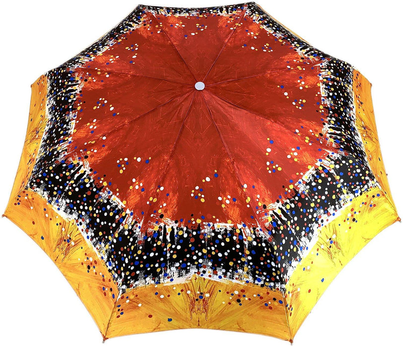 Red and Orange Exclusive Folding Umbrella with Chic Handle