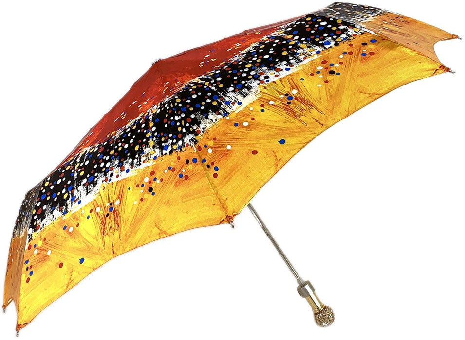 Red and Orange Exclusive Folding Umbrella with Chic Handle