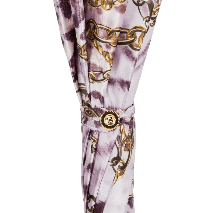 Purple Chains Print Umbrella with Unique Handle