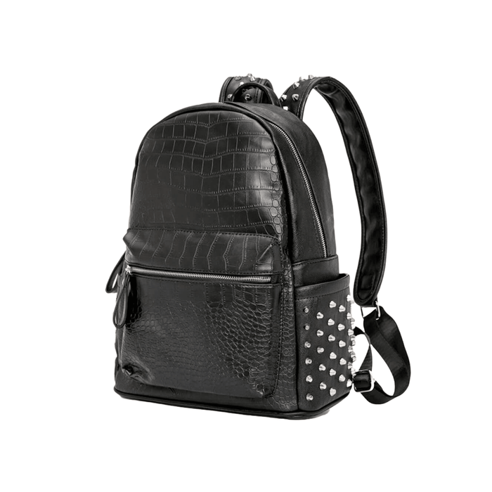 Rivet Black Pu Leather Fashion Designer Backpack