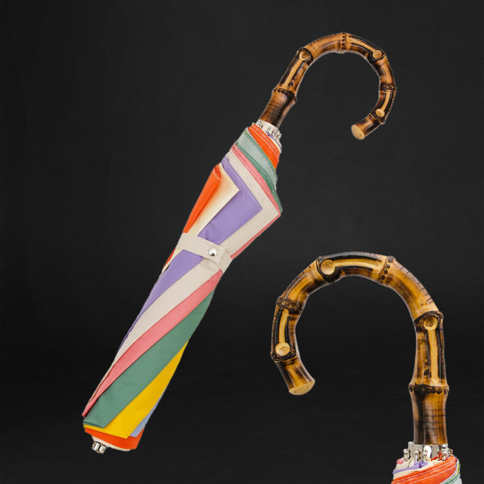 Rainbow Bamboo Exclusive Folding Umbrella Women