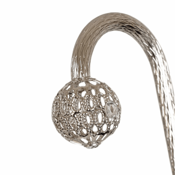 Luxury Bridal White Umbrella with Silver Jewels