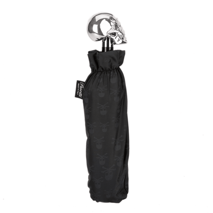 Rebel Skull Black Print Designer Folding Umbrella