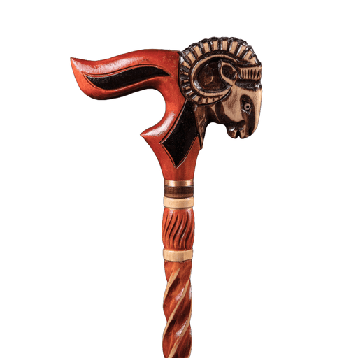Wooden Head Ram Walking Cane - Custom Walking Sticks