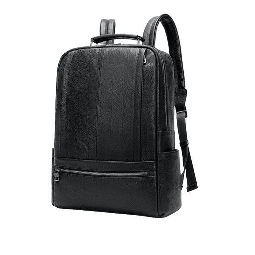 Large Capacity Black Leather Waterproof Classic Backpack