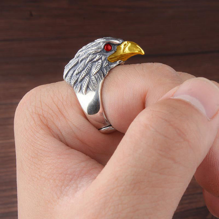 Men's Vintage 925 Silver Open Eagle Ring