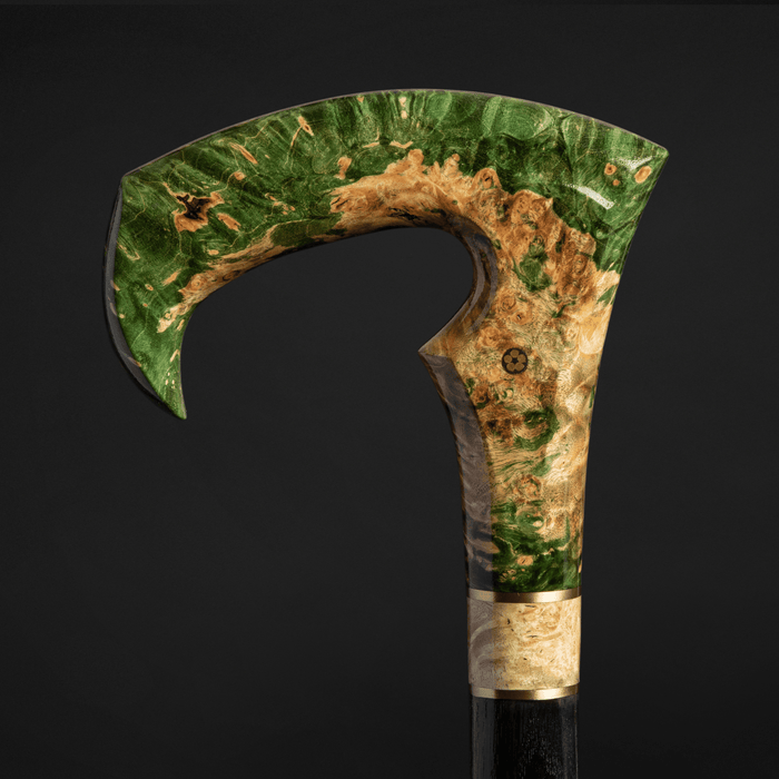 Modern Green Burl Handle Walking Cane, Comfortable Style