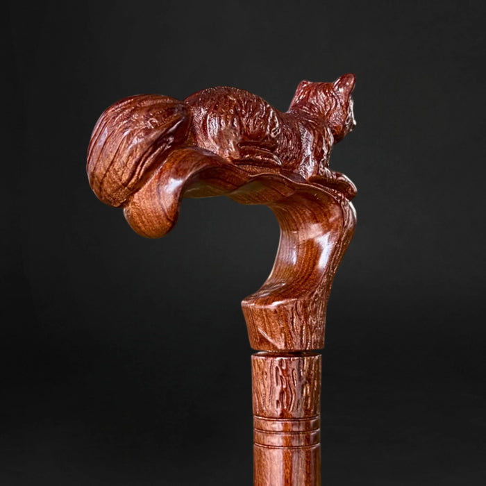 Elegant Comfort Grip Fox Walking Cane, Ergonomic, Artistic
