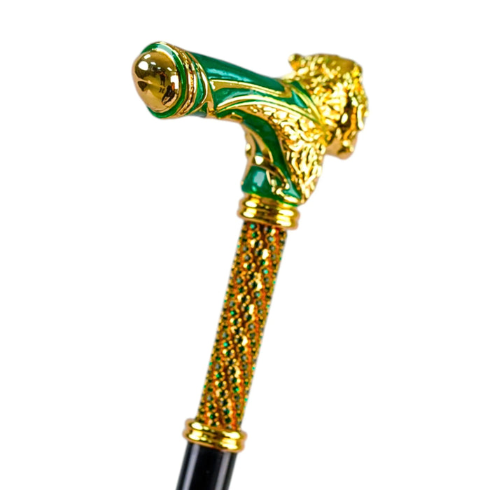 Jewelry Gold Lion Victorian Walking Cane Art Object