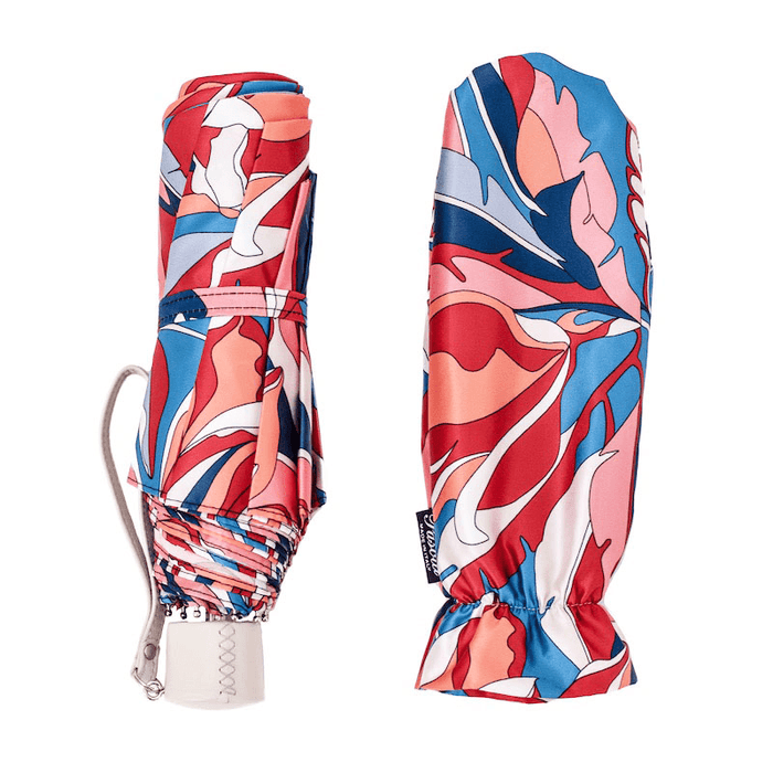 Leather Handle Summer Exclusive Folding Umbrella Women