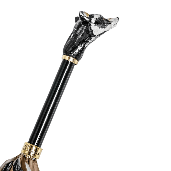 Raccoon Print Double Cloth Enamel Handle Umbrella