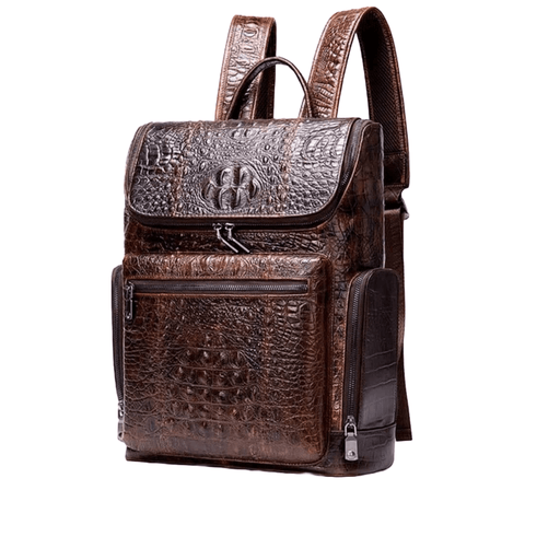 Leather Backpack Luxury Crocodile Premium Pattern