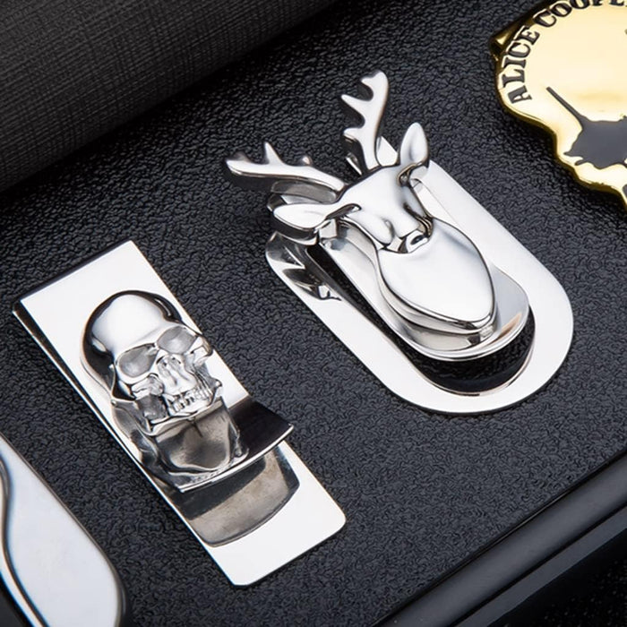 Modern Stainless Steel Skull Money Clip for Men