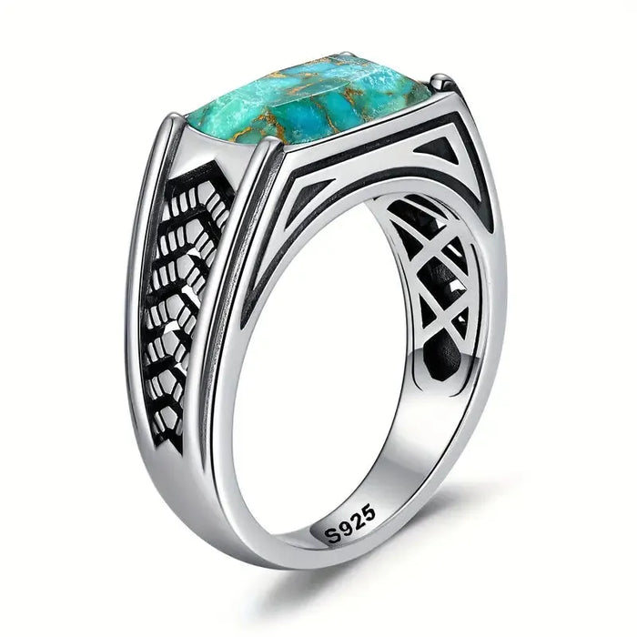 Handcrafted 925 Sterling Silver Turquoise Arrow Thumb Ring
