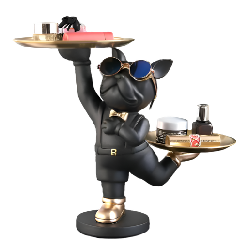 Standing French Bulldog Butler with Tray