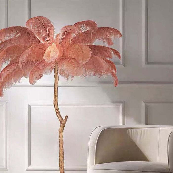 Elegant Feather-Inspired Floor Lamp with a Soft and Luxurious Design