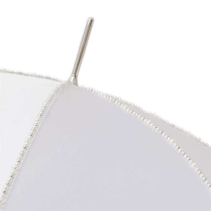 Wedding White Umbrella with Jeweled Brass Handle