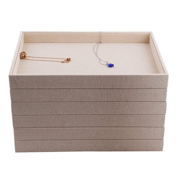 Linen Stackable Jewelry Display Tray