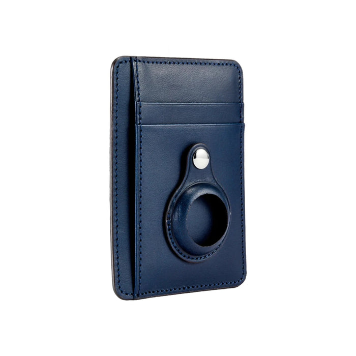 Custom Name Italian Vegetable Tanned Leather AirTag Wallet