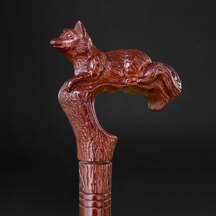 Elegant Comfort Grip Fox Walking Cane, Ergonomic, Artistic