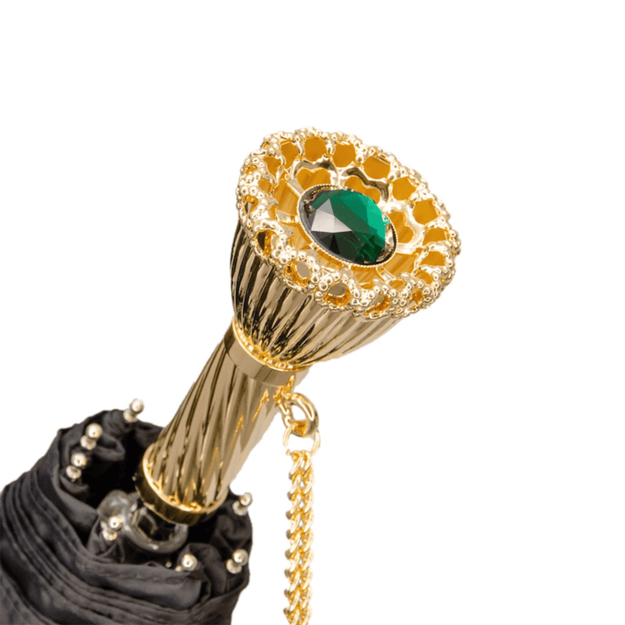 Peacock Black Golden Brass Fashionable Umbrella
