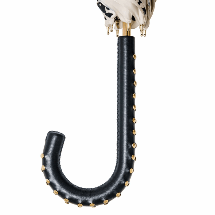 White Zebra Leather Glamour Umbrella Fashionable