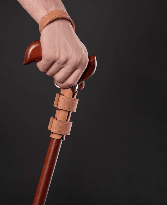 Walking Stick Wrist Strap Cords Brown - Leather Natural
