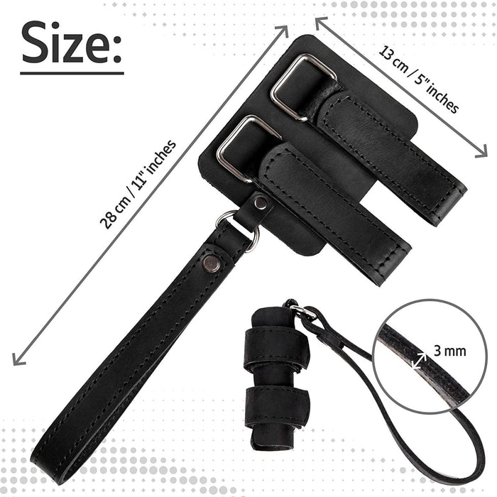 Walking Cane Wrist Strap Cords Black - Leather Natural