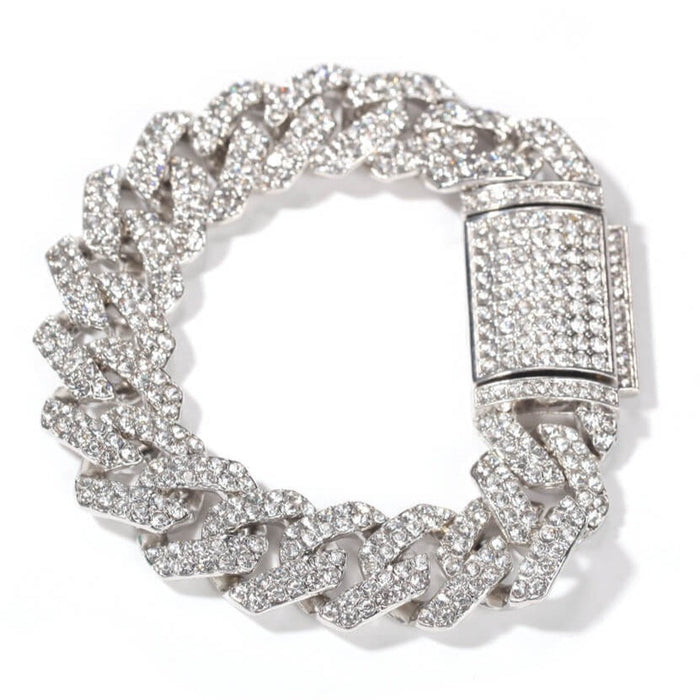 Estrella Bracelet – Silver Brass, 12mm with Cubic Zirconia