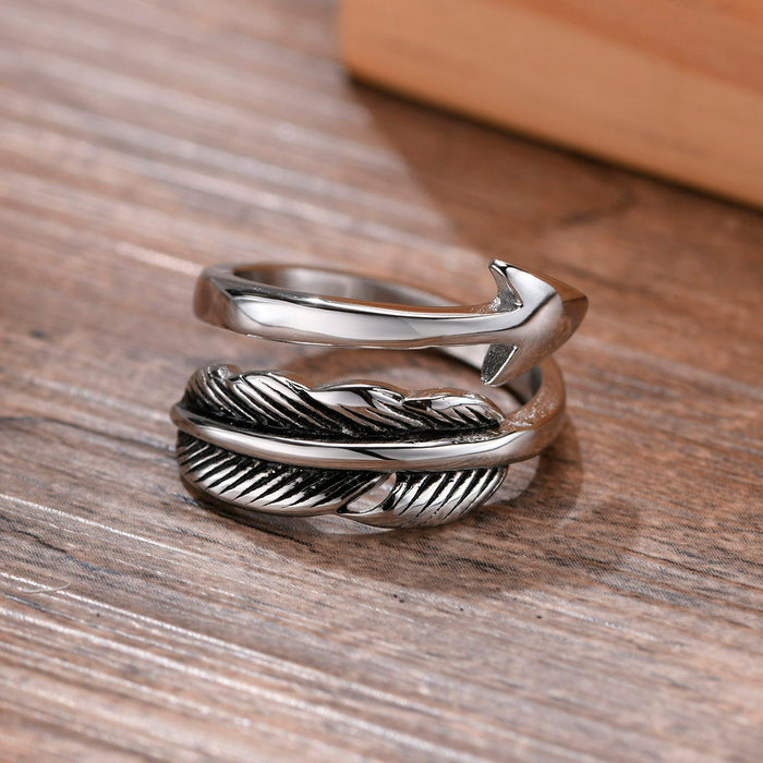 Style Feather and Arrow Men's Ring