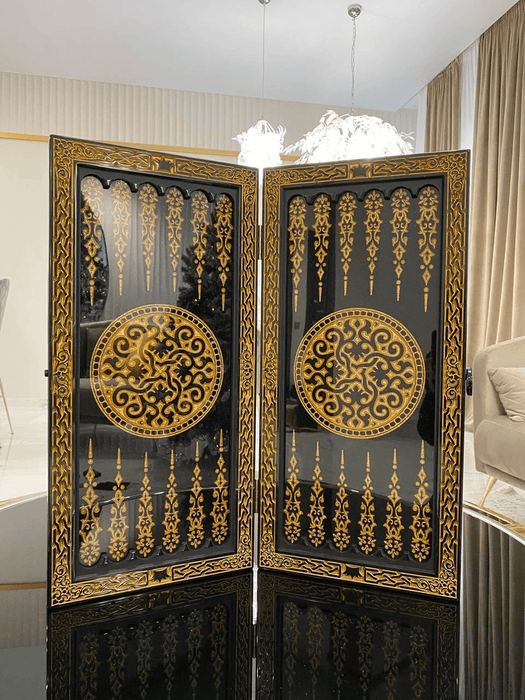 Luxury Black Acrylic Stone Backgammon "Lion" 60×30 cm