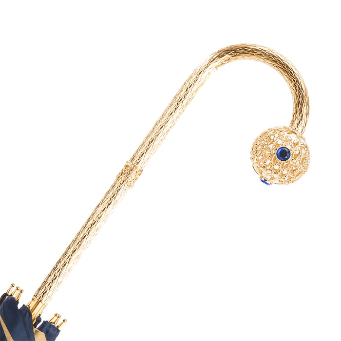 Luxury Blue Dahlia Umbrella for Women, Refined Handle Design