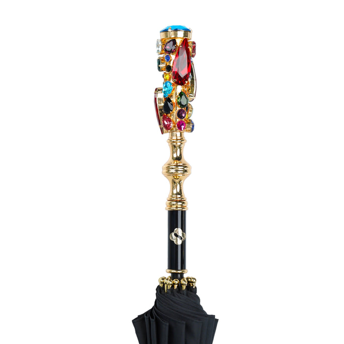 Limited Collection Exclusive Umbrella with Handle Adorned with Crystal Droplets